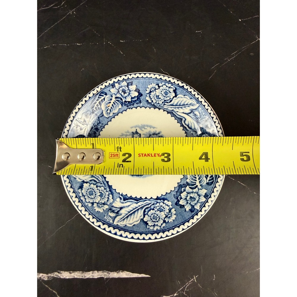 VTG Wood & Sons Woodland Blue and White Porcelain Coaster 4 3/8in - Picture 5 of 5